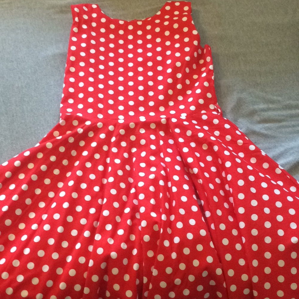 A red and white polkadot dress good for parties